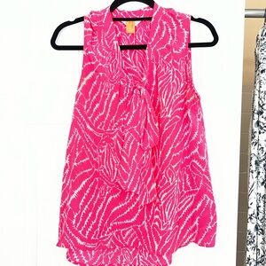 Lilly Pulitzer Vibrant Pink Patterned Blouse